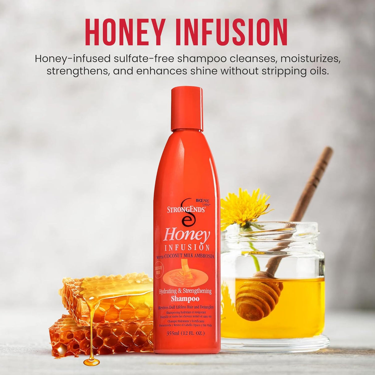 Look Alyfe Strong Ends Honey Infusion Hydrating & Strengthening Shampoo - 355ml