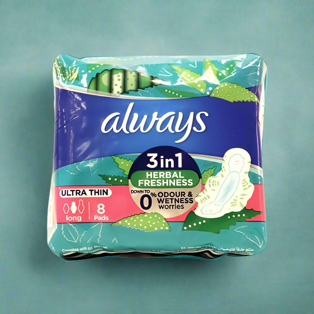 Look Alyfe Always 8-Pieces 3-In-1 Herbal Freshness Ultra Thin Long Sanitary Pads