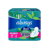 Look Alyfe Always 8-Pieces 3-In-1 Herbal Freshness Ultra Thin Long Sanitary Pads