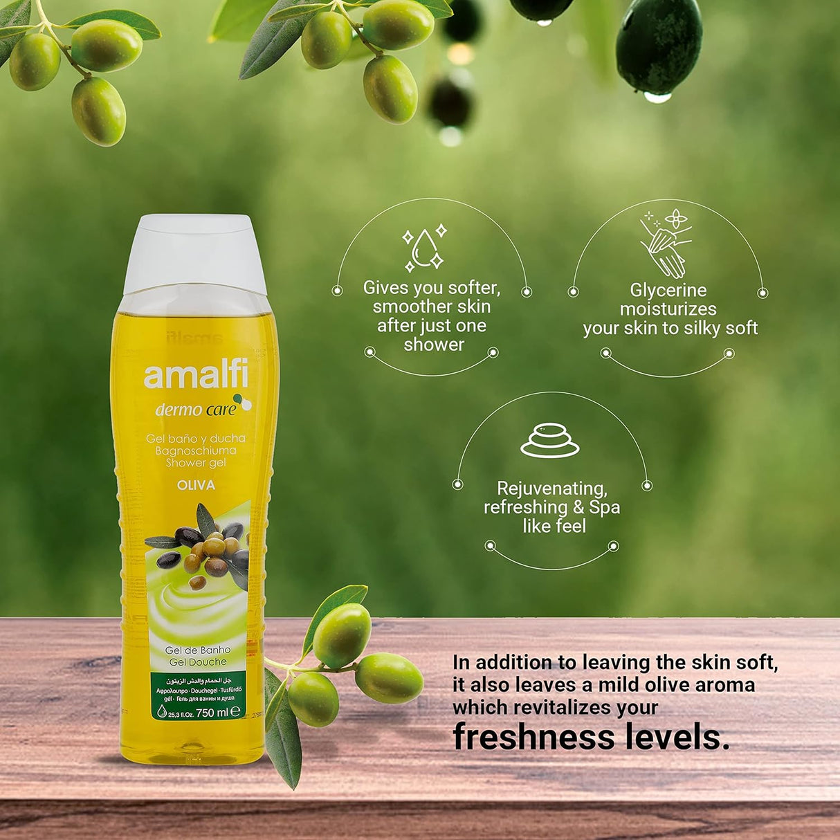 Look Alyfe Amalfi Dermo Care Olive Shower Gel - 750ml