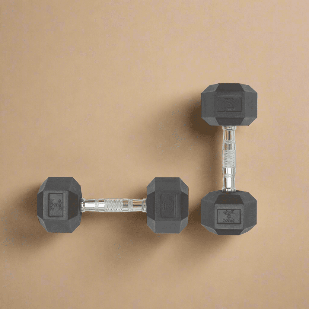 Look Alyfe Body Solid Rubber Coated Hexagon Dumbbells - HEXRU