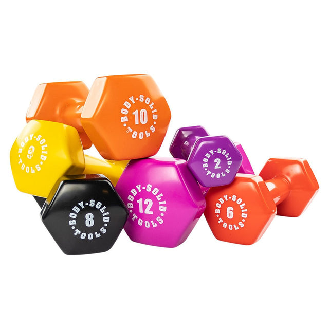 Look Alyfe Body Solid Tools Vinyl Dumbbells - BSTVDK