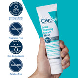 Look Alyfe Cerave Acne Foaming Cream Wash with 10% BPO For Face And Body - 150ml