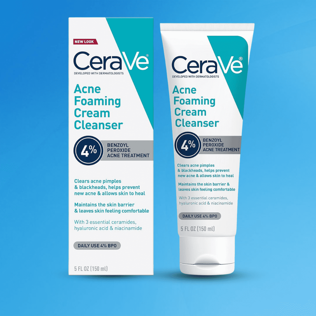 Look Alyfe Cerave Acne Foaming Cream Wash with 4% BPO For Face And Body - 150ml