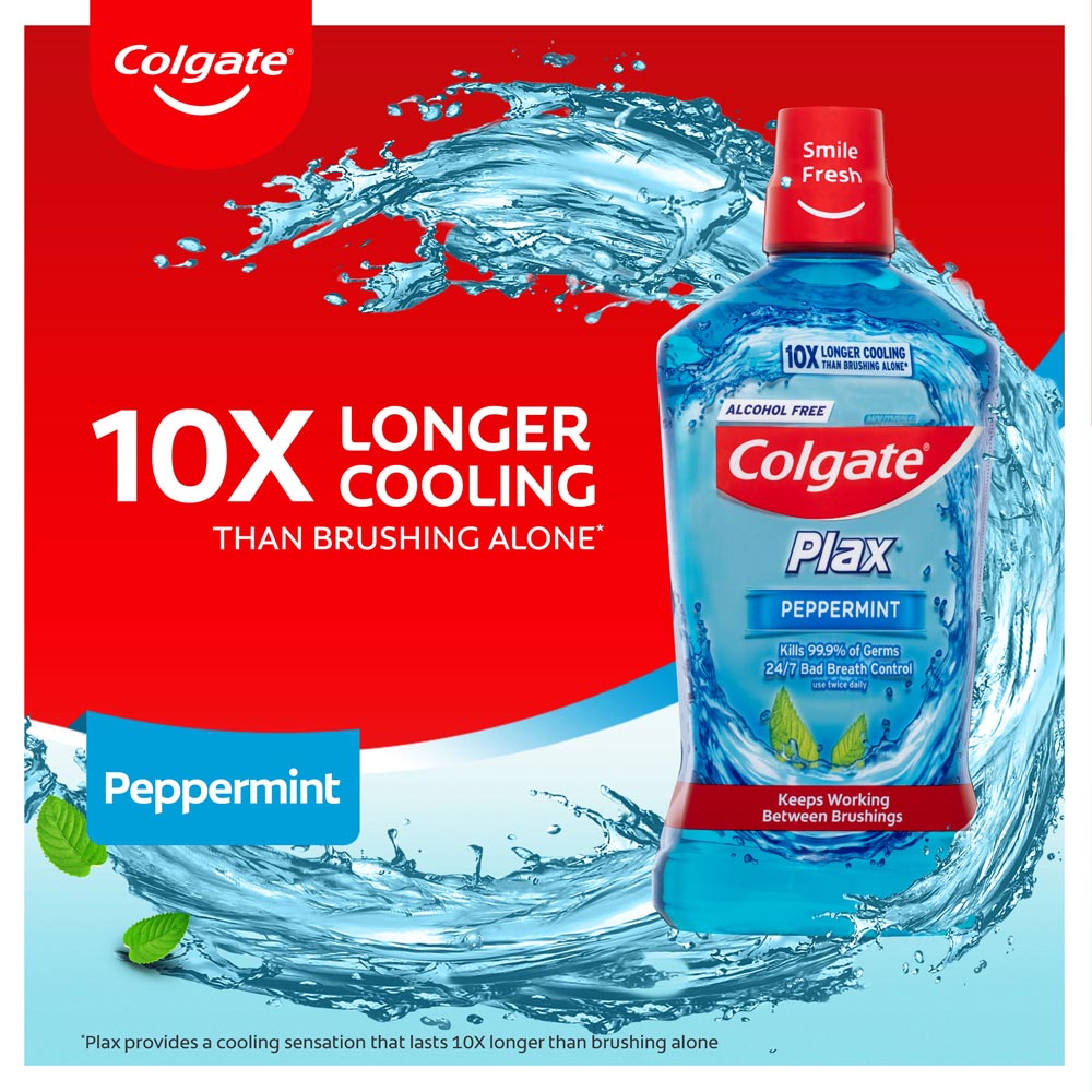 Look Alyfe Colgate Plax Peppermint Alcohol-Free Mouthwash - 500ml