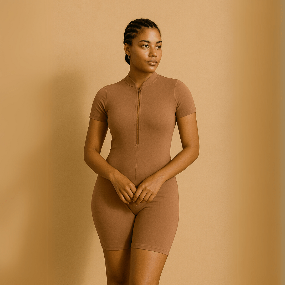Look Alyfe ContourFlex Sculpt Seamless Half-Zip Short-Sleeve MiniFlex Romper