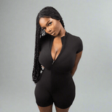 Look Alyfe ContourFlex Sculpt Seamless Half-Zip Short-Sleeve MiniFlex Romper