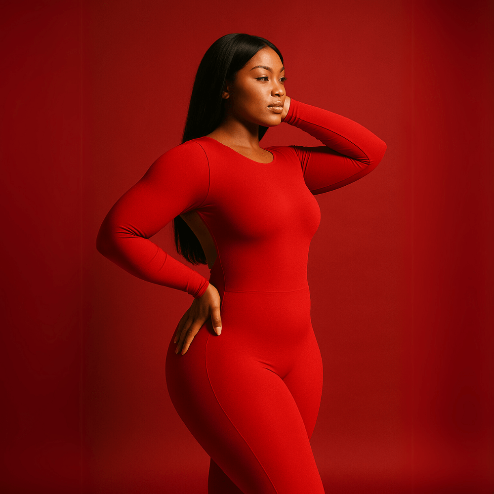 Look Alyfe ContourFlex Seamless Open-Back Jumpsuit – Long Sleeve Edition