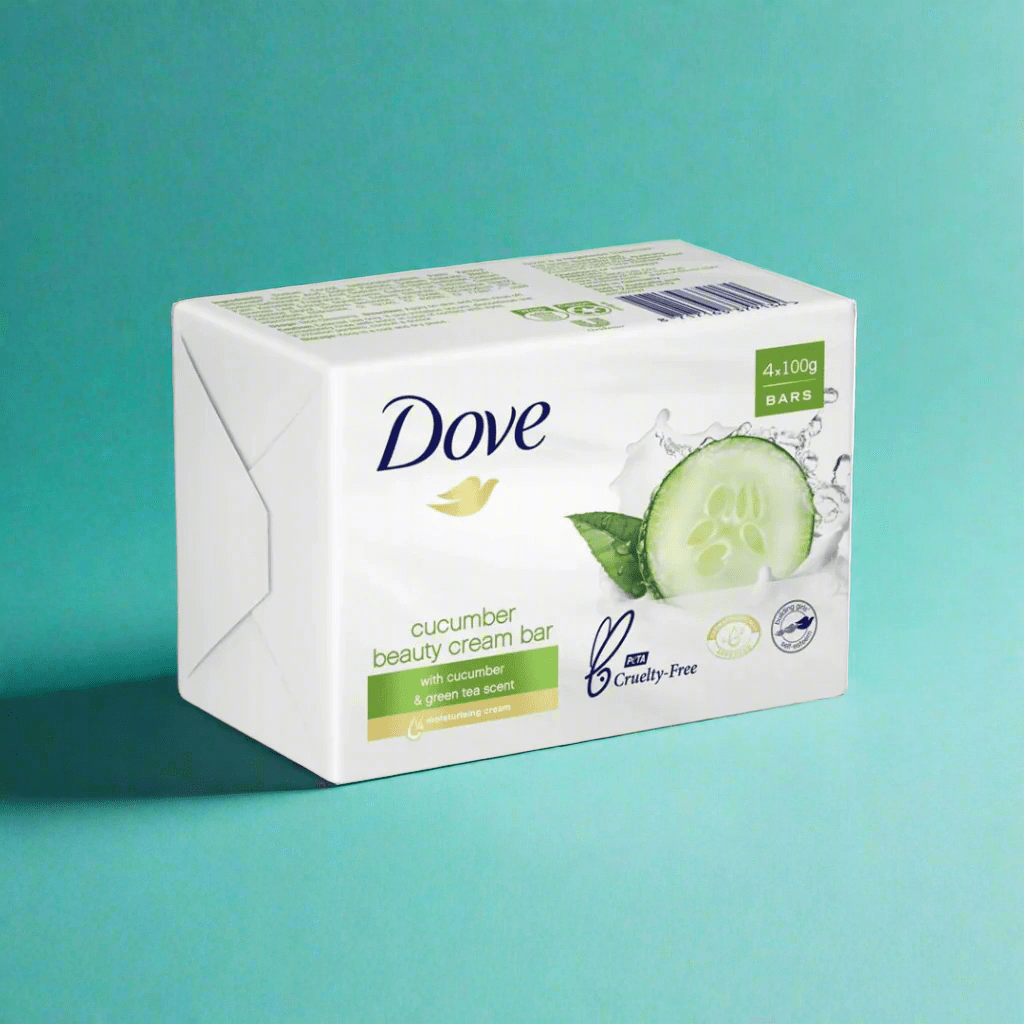 Look Alyfe Dove Beauty Cream Bar Soap With Cucumber And Green Tea Scent - 4-Pieces x 100g