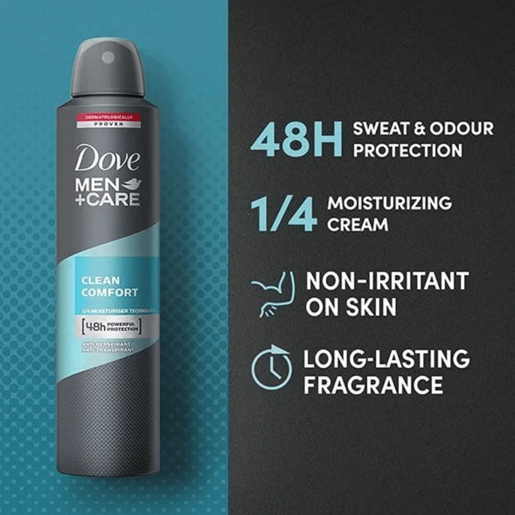 Look Alyfe Dove Men + Care Clean Comfort Anti-Perspirant Deodorant Spray - 250ml