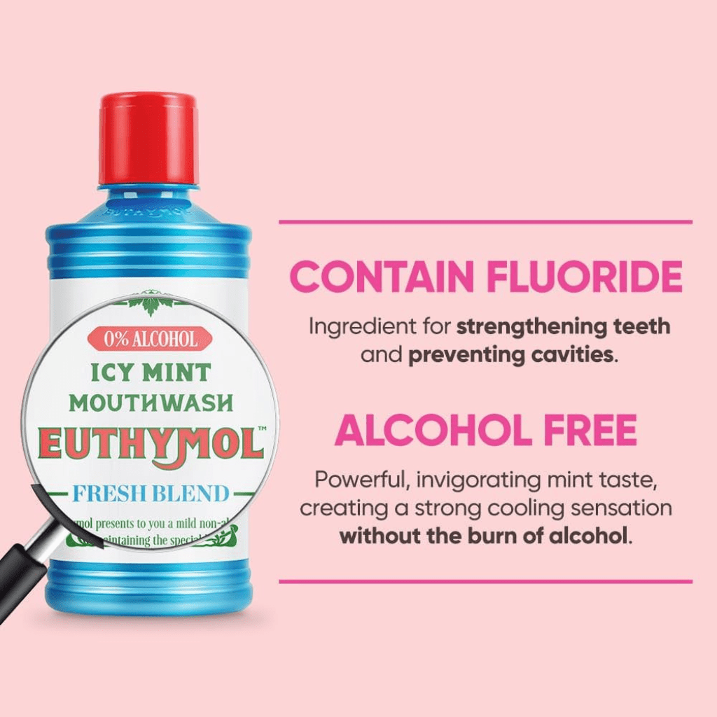 Look Alyfe Euthymol Alcohol-Free Icy Mint Mouthwash - 500ml