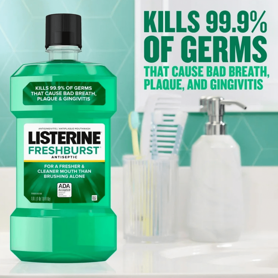 Look Alyfe Listerine Fresh Burst Antiseptic Mouthwash for Bad Breath - 500ml