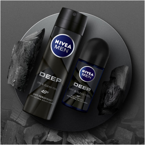 Look Alyfe Nivea Men Deep Dry & Clean Skin Feel Anti-Perspirant Roll-on - 50ml