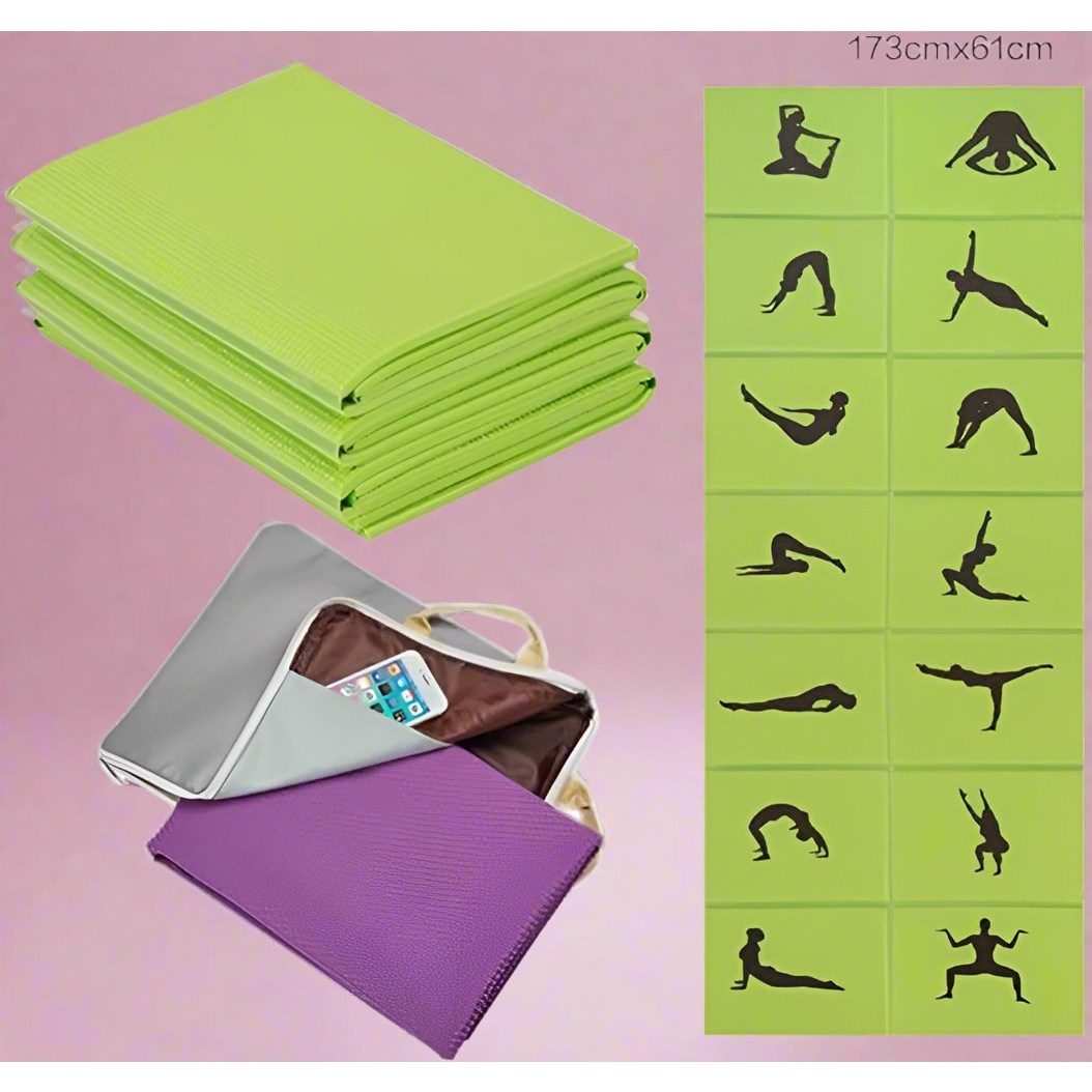 Look Alyfe Proesce Foldable Yoga Mat 5mm with Graphic Yoga Poses - LKEM-3038