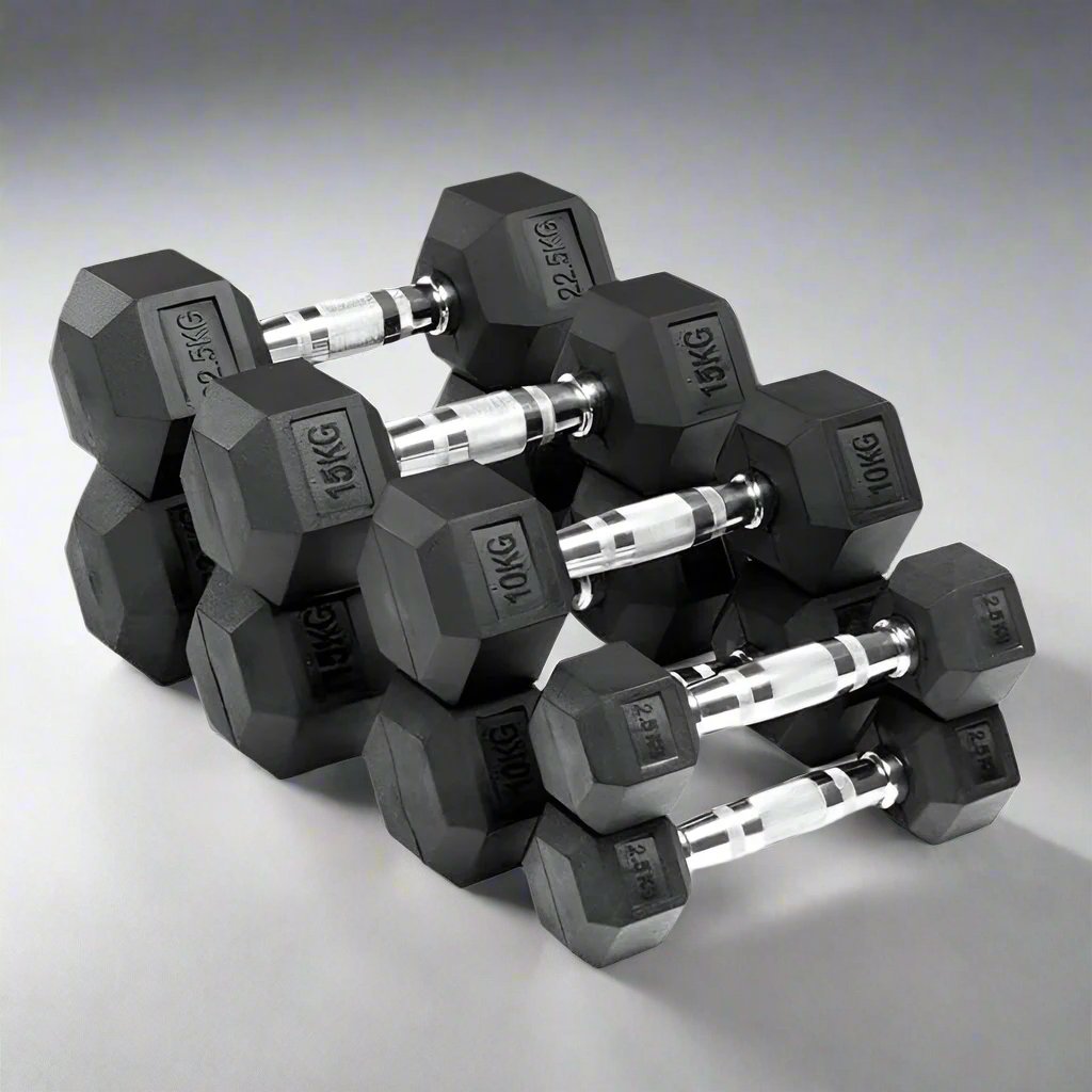 Look Alyfe Proesce Single Rubber Hex Dumbbell with Chrome Handle - LKDB-111