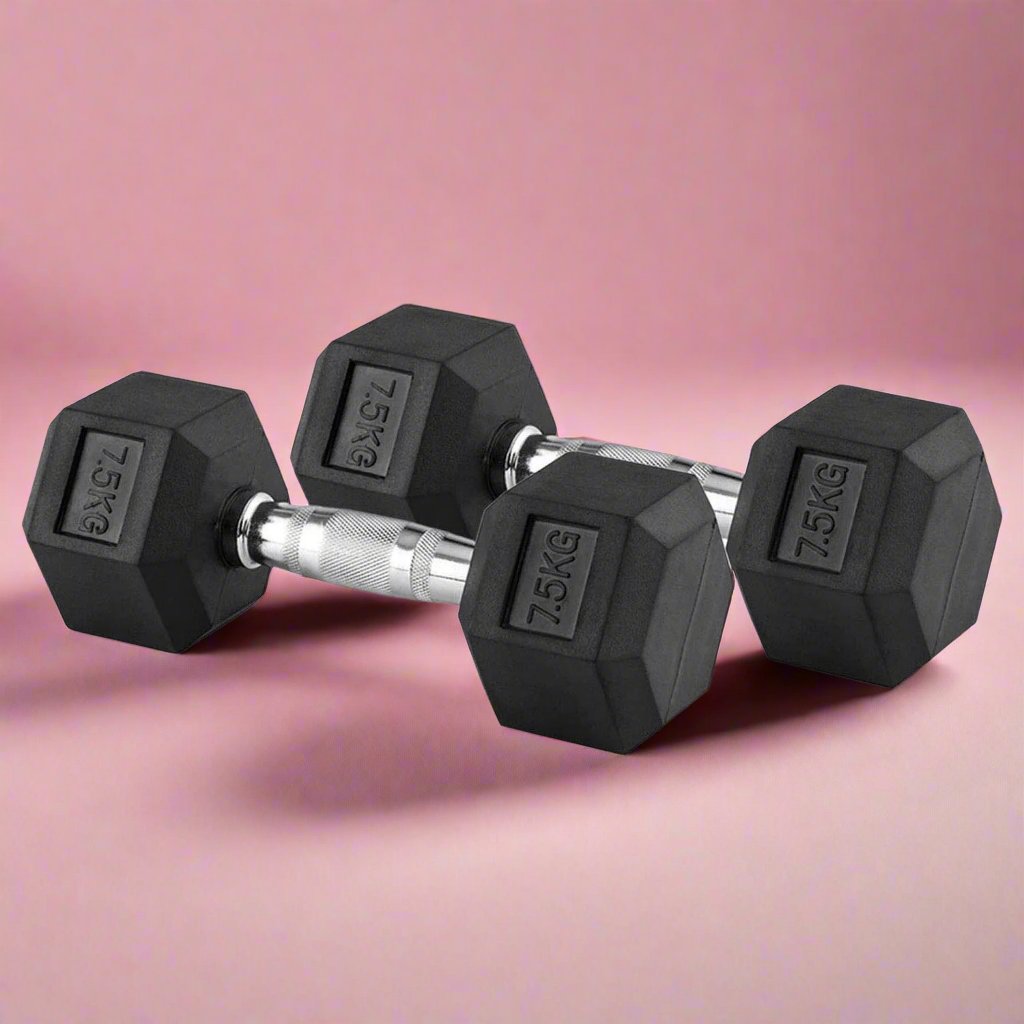 Look Alyfe Proesce Single Rubber Hex Dumbbell with Chrome Handle - LKDB-111