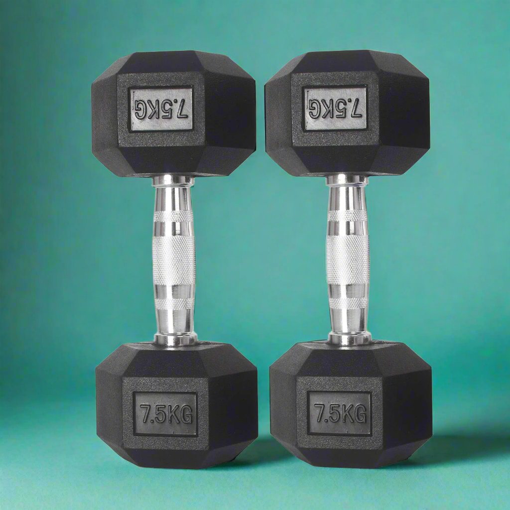 Look Alyfe Proesce Single Rubber Hex Dumbbell with Chrome Handle - LKDB-111