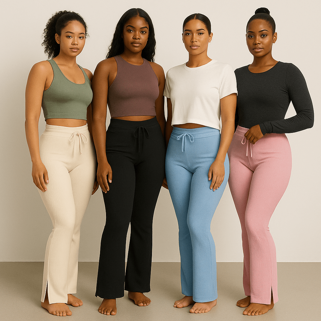 Look Alyfe RibFlex Halter-Neck Flared Lounge Pants