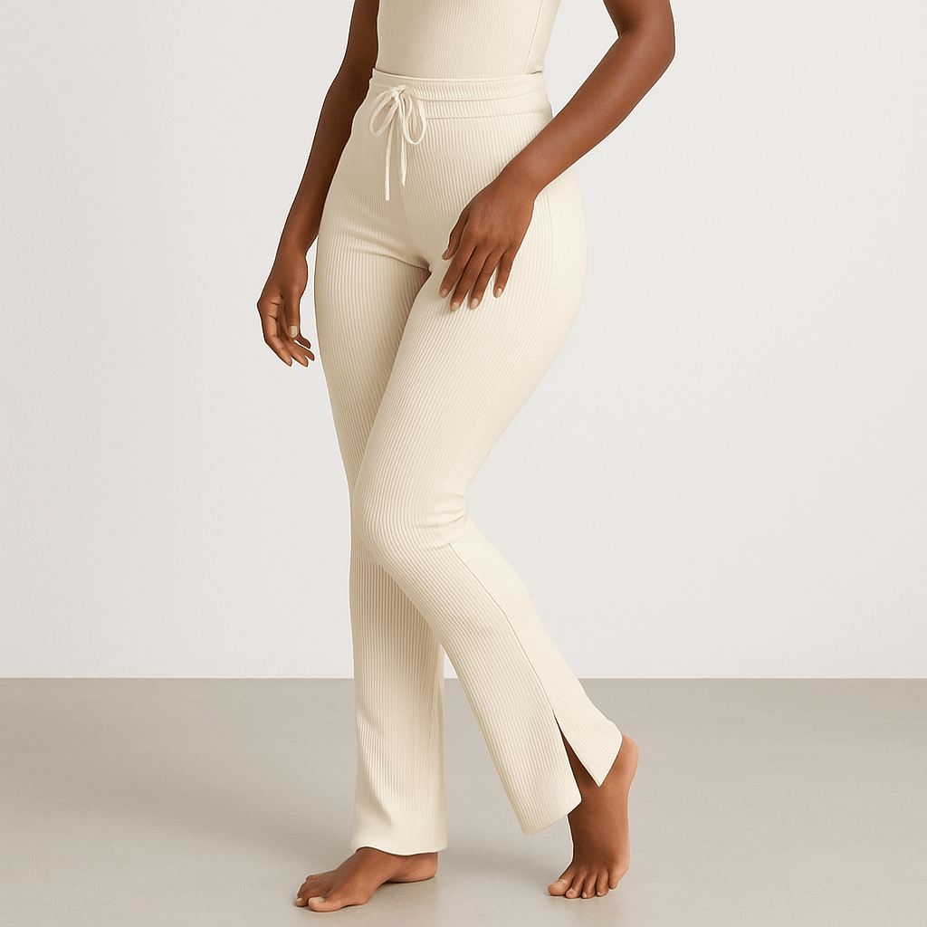 Look Alyfe RibFlex Halter-Neck Flared Lounge Pants