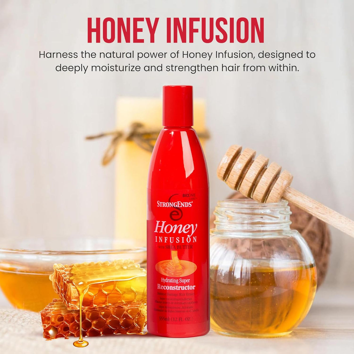 Look Alyfe Strong Ends Honey Infusion Hydrating Super Reconstructor with Shea Butter - 355ml